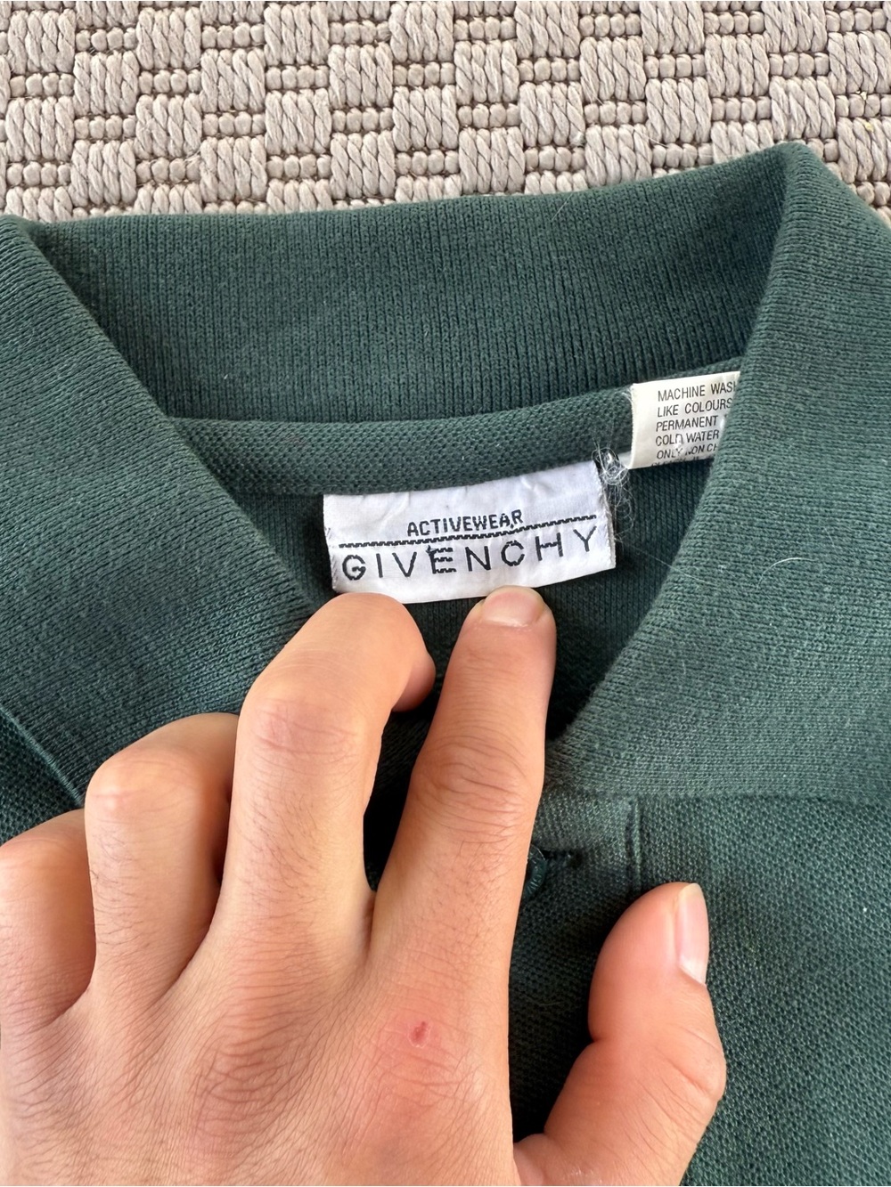 Vintage 90s activewear givenchy green polo tee tshirt top - Picture 3 of 5